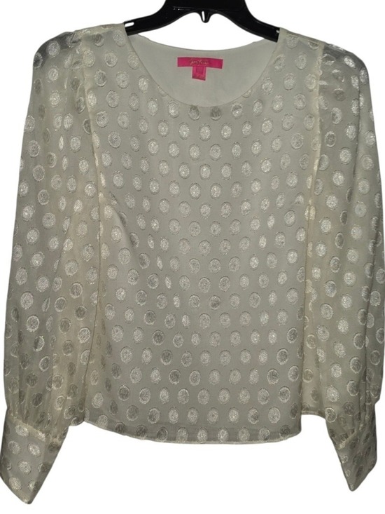 Lilly Pulitzer Tops - Lilly Pulitzer Cleme Blouse Off White Long Sleeve Size Medium